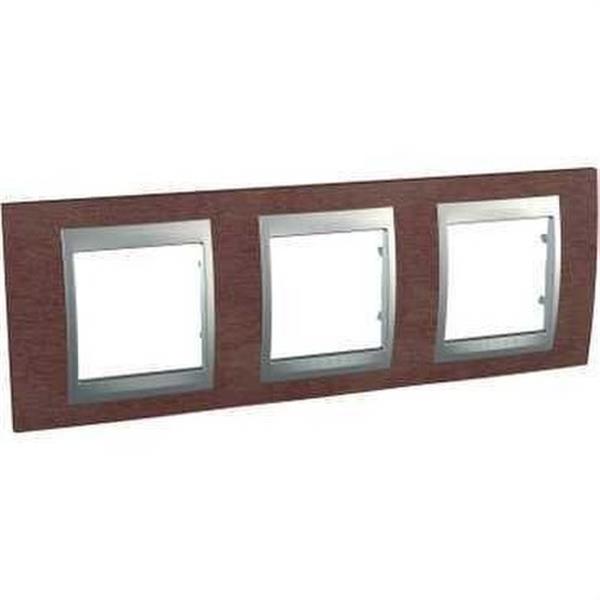 SCHNEIDER ELECTRIC U66.006.0M4 Marco Unica Top con 3 elementos horizontales tabaco
