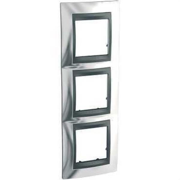 SCHNEIDER ELECTRIC U66.006.210 Marco Unica Top con 3 elementos horizontales cromo grafito