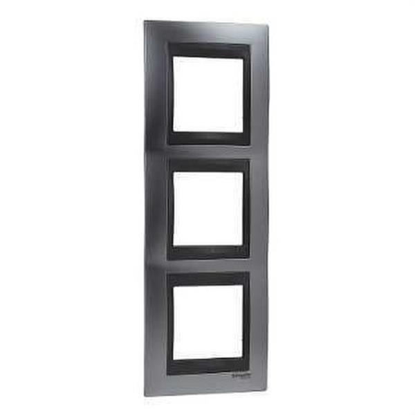 SCHNEIDER ELECTRIC U66.006V.238 Marco Unica Top con 3 elementos verticales cromo satinado grafito