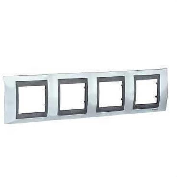 SCHNEIDER ELECTRIC U66.008.210 Marco Unica Top con 4 elementos horizontales cromo grafito