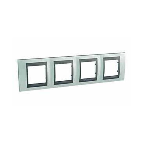 SCHNEIDER ELECTRIC U66.008.294 MARCO 4 ELEMENTOS HORIZONTAL VERDE UNICA TOP GRAFITO