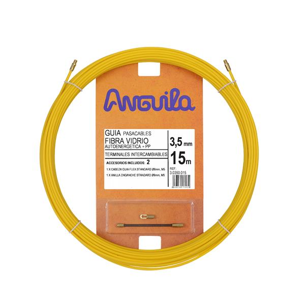 ANGUILA 30350015 Pasacables fibra autoenergética 3,5mm 15m amarillo