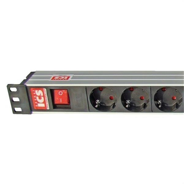 OPENETICS 2400 Regleta eléctrica 19" 12 schuko sin interruptor aluminio