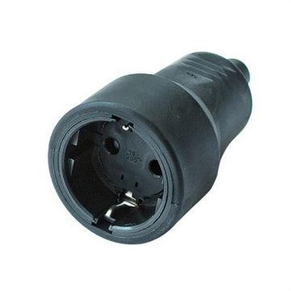 FENOPLASTICA 246N.11 Base móvil bipolar toma tierra goma lateral 16A 250V negro