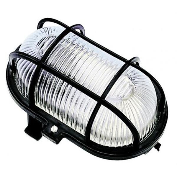 FENOPLASTICA 7004 N Aplique oval 60W rejilla polipropileno negro