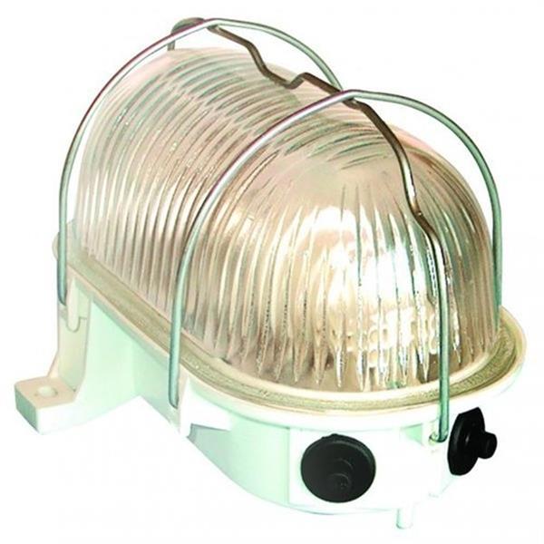 FENOPLASTICA 7010 N Aplique oval E-27 IP 44 rejilla metálica 60W negro