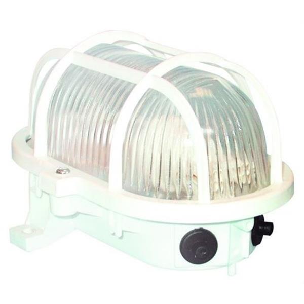 FENOPLASTICA 7040 N Aplique oval E-27 IP 44 rejilla terminal 60W negro