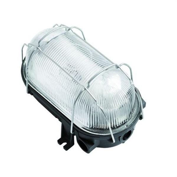 FENOPLASTICA 7007 G Aplique oval E27 IP44 CLASE 2 desmontable 100W gris