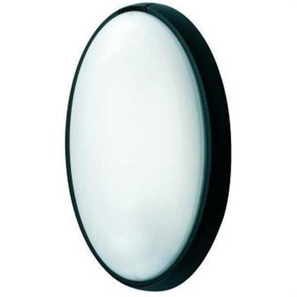 FENOPLASTICA 7400 N Aplique estanco oval E-27 IP44 anclaje sin tornillo negro