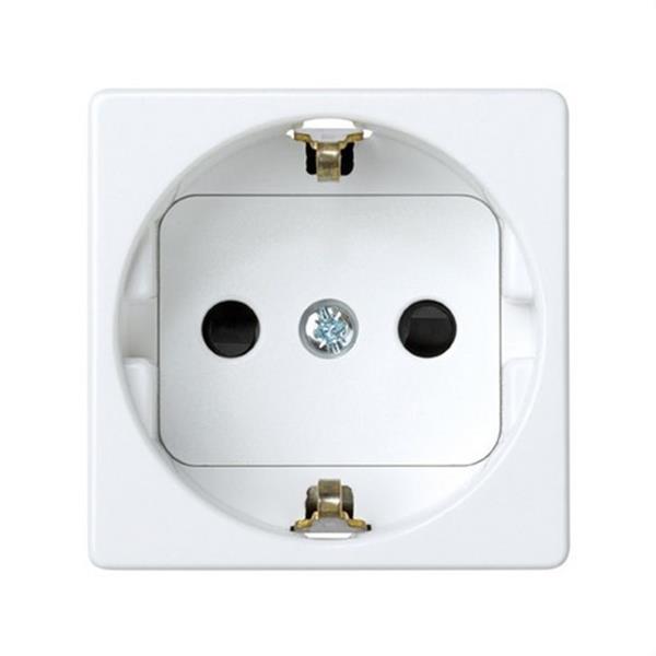 SIMON 27432-65 Base SIMON 27 2P TT lateral schuko con obturador de seguridad blanco nieve