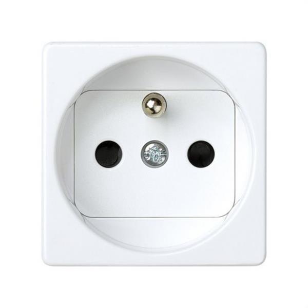 SIMON 27458-35 Base enchufe SIMON 27 bipolar TT Francesa con seguridad blanco nieve