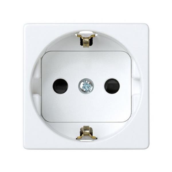 SIMON 27472-65 Base SIMON 27 2P TT lateral schuko con obturador de seguridad blanco nieve