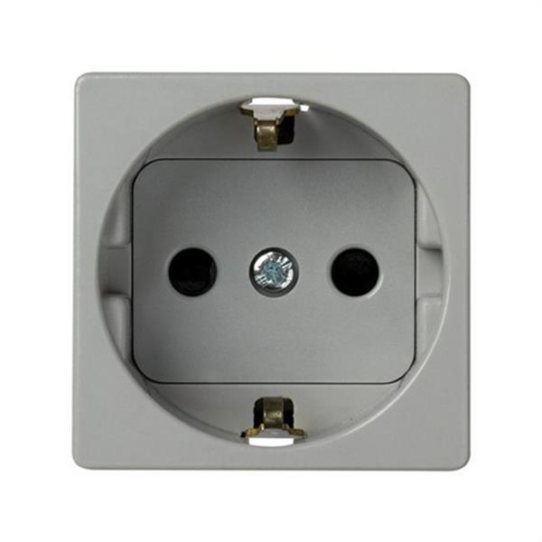 SIMON 27472-67 Base SIMON 27 2P TT lateral schuko con obturador de seguridad gris
