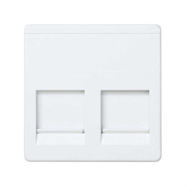 SIMON 27486-35 Tapa informática universal SIMON 27 con 2 conectores blanco nieve