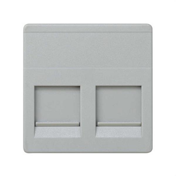 SIMON 27486-37 Tapa informática universal SIMON 27 con 2 conectores gris