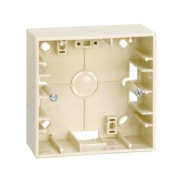SIMON 27753-62 Caja superficie SIMON 27 para placa con 1 elemento 85x85 marfil