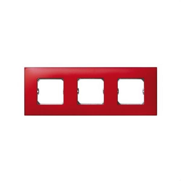 SIMON 27773-66 Placa SIMON 27 NEOS con 3 módulos anchos o 6 estrechos rojo mate