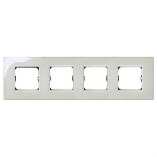 SIMON 27774-31 Placa SIMON 27 NEOS con 4 módulos anchos o 8 estrechos marfil