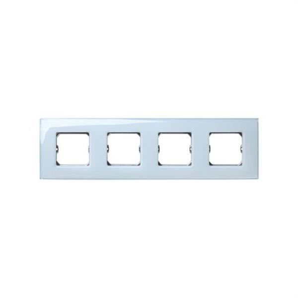 SIMON 27774-33 Placa Simon 27 NEOS con 4 módulos anchos y 8 estrechos azul sin garras