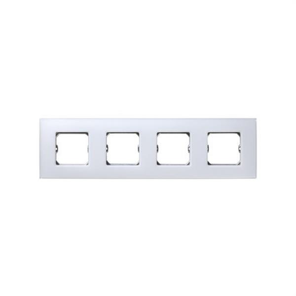 SIMON 27774-60 Placa SIMON 27 NEOS con 4 módulos anchos o 8 estrechos blanco mate