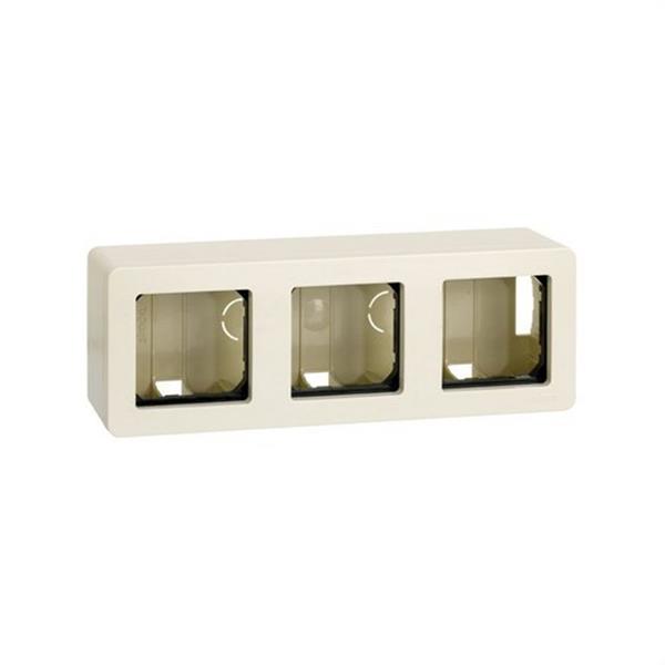 SIMON 27831-32 Caja de superficie Simon 27 para 3 elementos marfil
