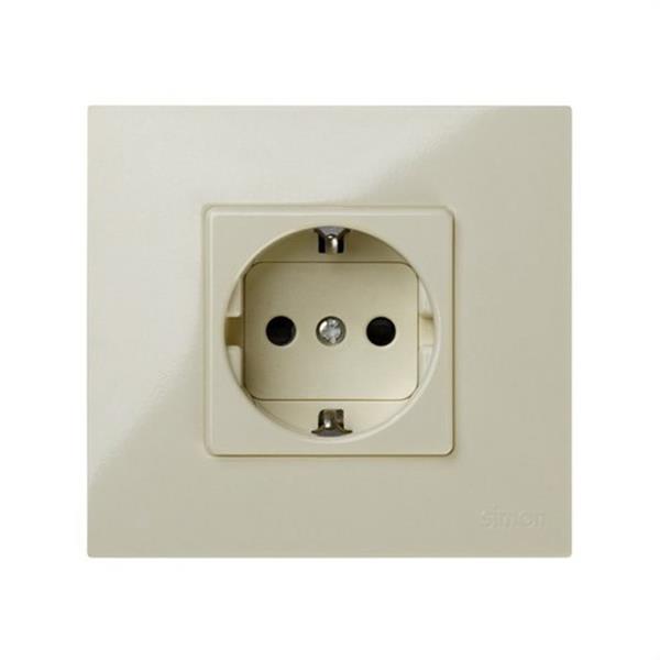SIMON 2791432-031 Enchufe SIMON 27 PLAY 2P+ TT lateral schuko monobloc+seguridad marfil