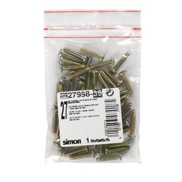 SIMON 27998-39 Juego tornillos fijación SIMON 27 para placa 27615 (Bolsa 50u)