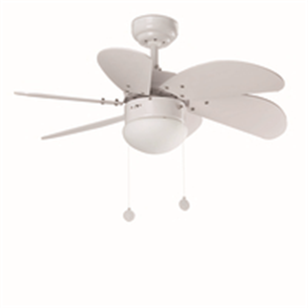 FARO 33180 *Ventilador PALAO 6 palas luz E14 40W blanco