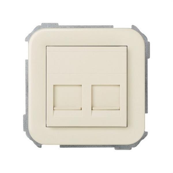 SIMON 31089-61 Tapa informática SIMON 31 con 2 conectores universales marfil