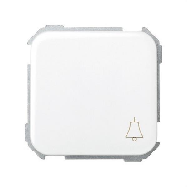SIMON 31650-30 Pulsador SIMON 31 con grabado campana blanco nieve