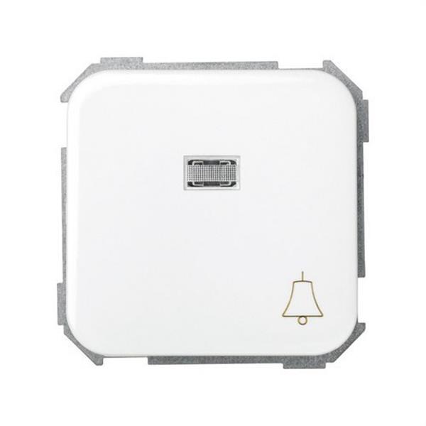 SIMON 31660-30 Pulsador SIMON 31 con grabado campana luminoso blanco nieve