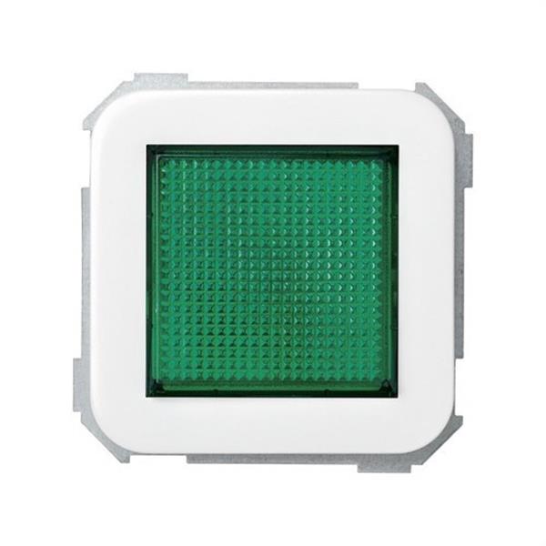 SIMON 31809-30 Señalizador luminoso SIMON 31 con difusor verde blanco nieve