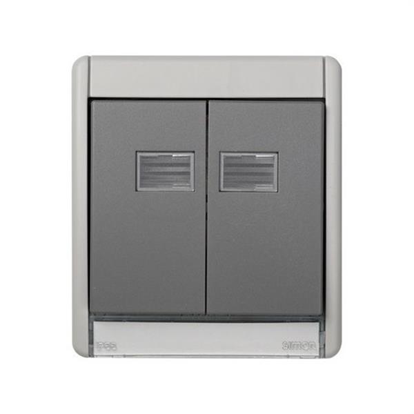 SIMON 4400026-035 Marco SIMON AQUA con tecla doble gris