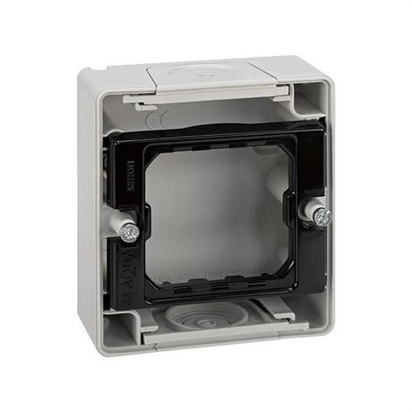SIMON 4400751-035 Base de superficie para 1 elemento Simon 44 AQUA plástico gris