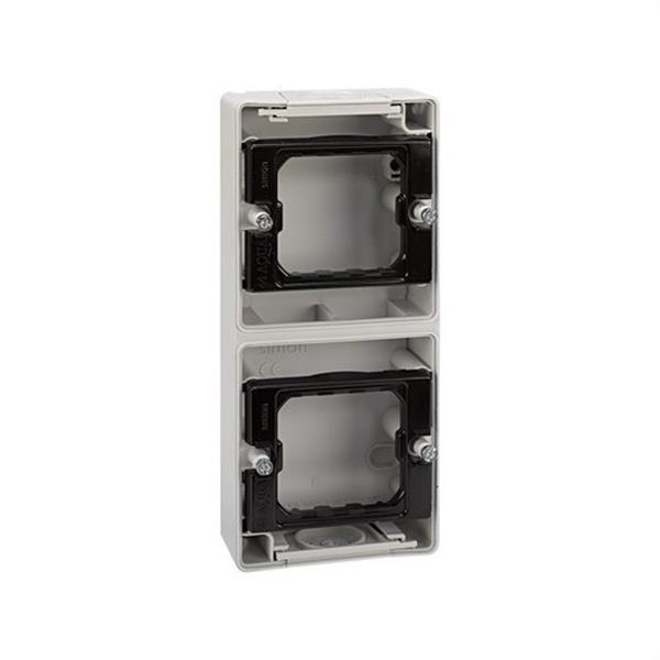 SIMON 4400763-035 Base de superficie para 2 elementos vertical Simon 44 AQUA gris