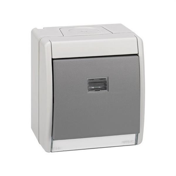 SIMON 4490204-035 Conmutador SIMON AQUA luminoso IP55 gris