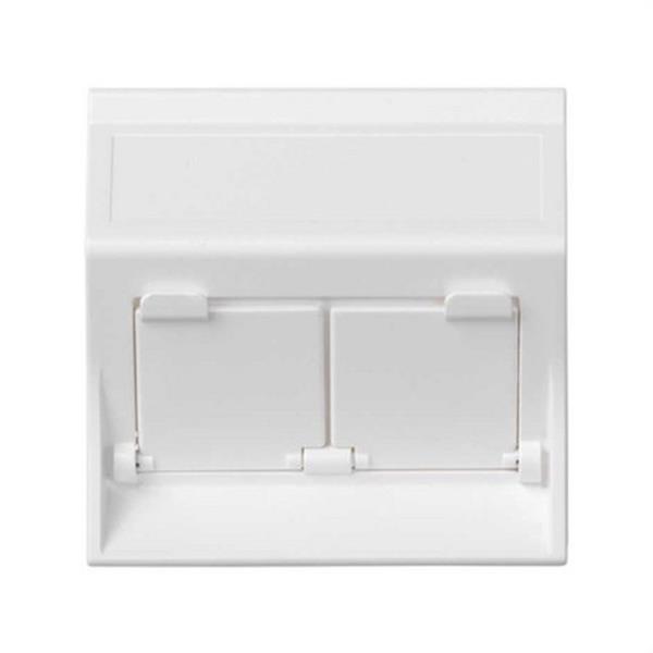 SIMON 50000086-030 Placa V&D inclinada CG SIMON 500 CIMA 2 módulos blanco