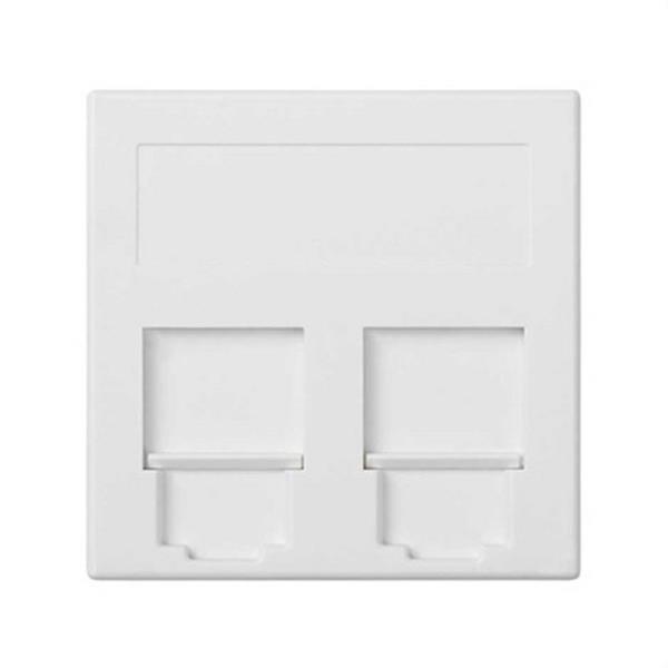 SIMON 50000089-030 Placa V&D plana CG SIMON 500 CIMA con 2 conectores AMP/BR/SY/KR/BE blanco