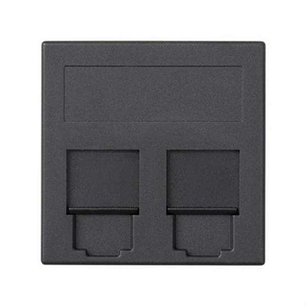 SIMON 50000089-038 Placa V&D plana CG SIMON 500 CIMA con 2 conectores AMP/BR/SY/KR/BE grafito