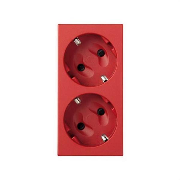 SIMON 50000432-037 Base enchufe doble schuko 500 CIMA corte sin led rojo