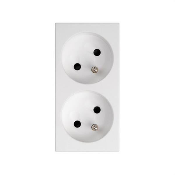 SIMON 50000458-030 Base enchufe doble francesa 500 CIMA embornado tornillo rápido blanco
