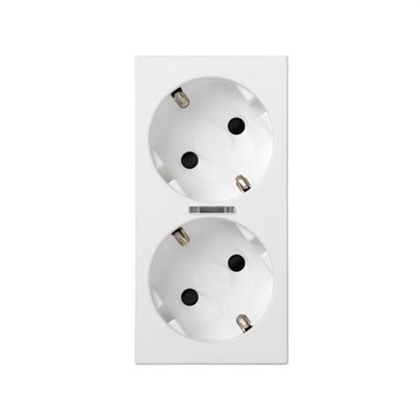 SIMON 50010432-030 Base enchufe SIMON 500 CIMA doble schuko por corte con LED blanco