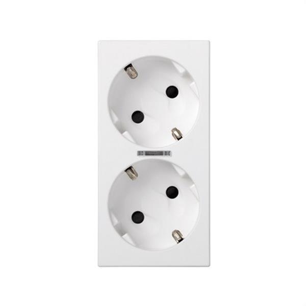 SIMON 50010472-030 Base enchufe doble schuko tornillo 500 CIMA led blanco
