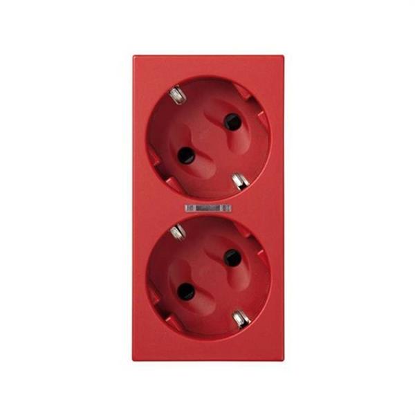 SIMON 50010472-037 Base enchufe doble schuko tornillo 500 CIMA led rojo