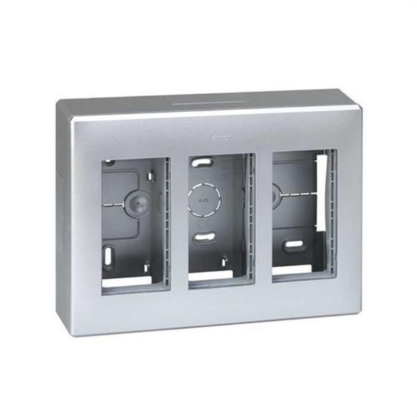 SIMON 51000003-033 Caja superficie SIMON 500 CIMA con 3 módulos aluminio