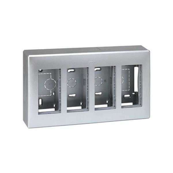 SIMON 51000004-033 Caja superficie SIMON 500 CIMA con 4 módulos aluminio