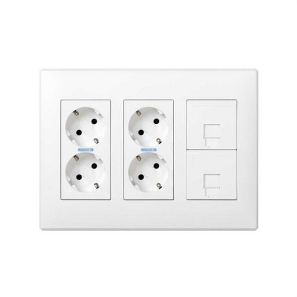 SIMON 51000301-030 Kit puesto de trabajo SIMON 500 CIMA con 3 módulos blanco