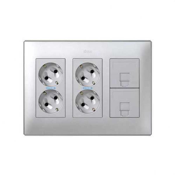 SIMON 51000301-033 Kit puesto de trabajo SIMON 500 CIMA con 3 módulos aluminio
