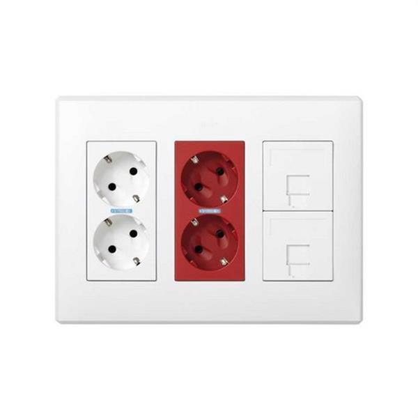 SIMON 51000302-030 Kit puesto de trabajo SIMON 500 CIMA SAI con 3 módulos blanco