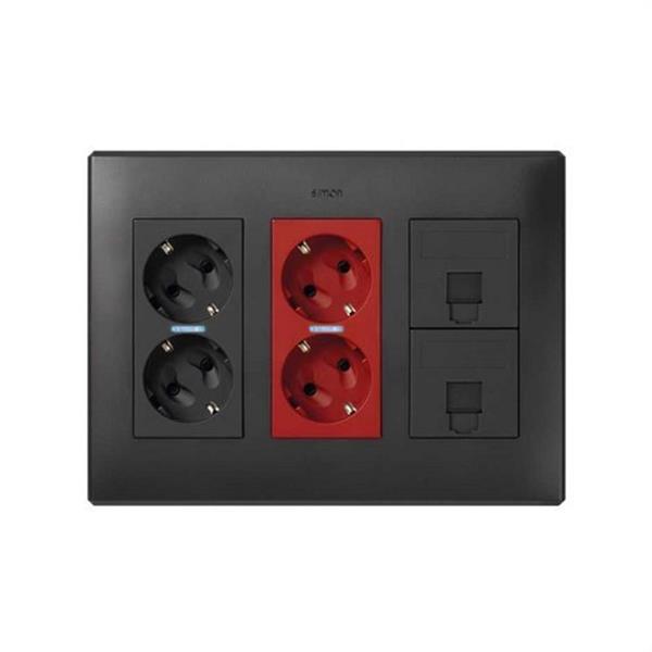 SIMON 51000302-038 Kit puesto de trabajo SIMON 500 CIMA SAI con 3 módulos grafito
